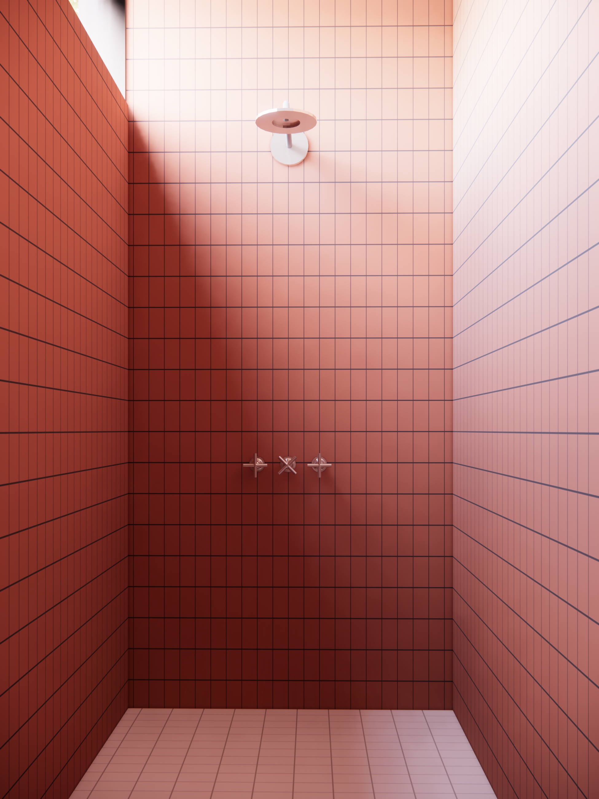 Primary bath with terracotta hand-crafted tile